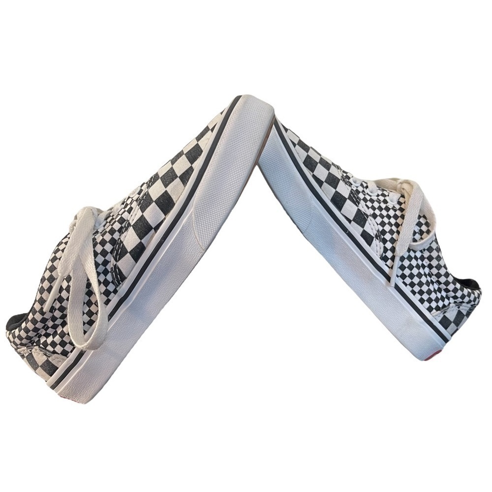 GUC Vans youth skateboard sneakers, checkered, black and white, size 1 youth - Picture 3 of 10
